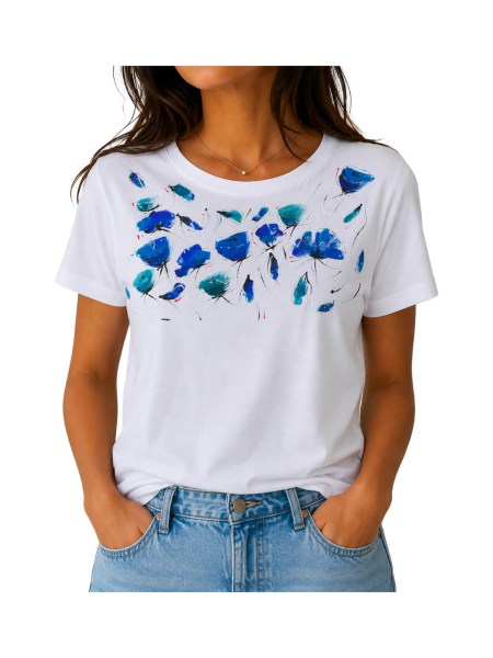 hand_painted_t_shirt_women_blue_flowers