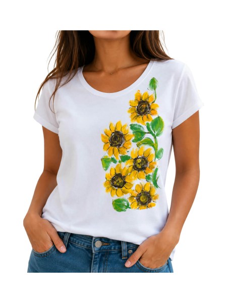hand_painted_t_shirt_women_sunflower