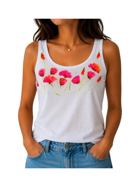 hand_painted_tank_top_women_pink_flowers